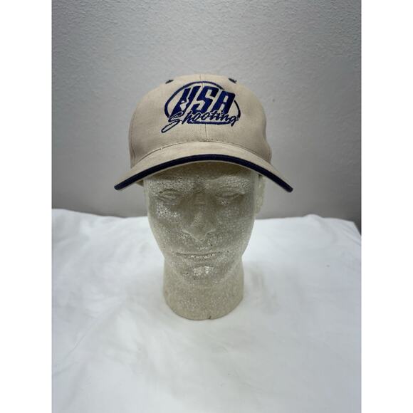 Outdoor Cap Baseball Hat USA Shooting Team Tan Embroidered Adjustable Olympics - Picture 1 of 8